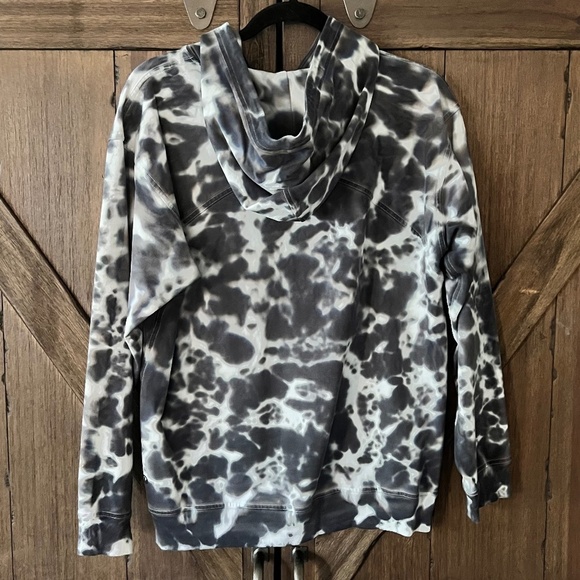 Lululemon All Yours Hoodie Tie Dye Fleece Marmoleado Tie Dye Graphite Grey Sz 10 - Picture 7 of 8